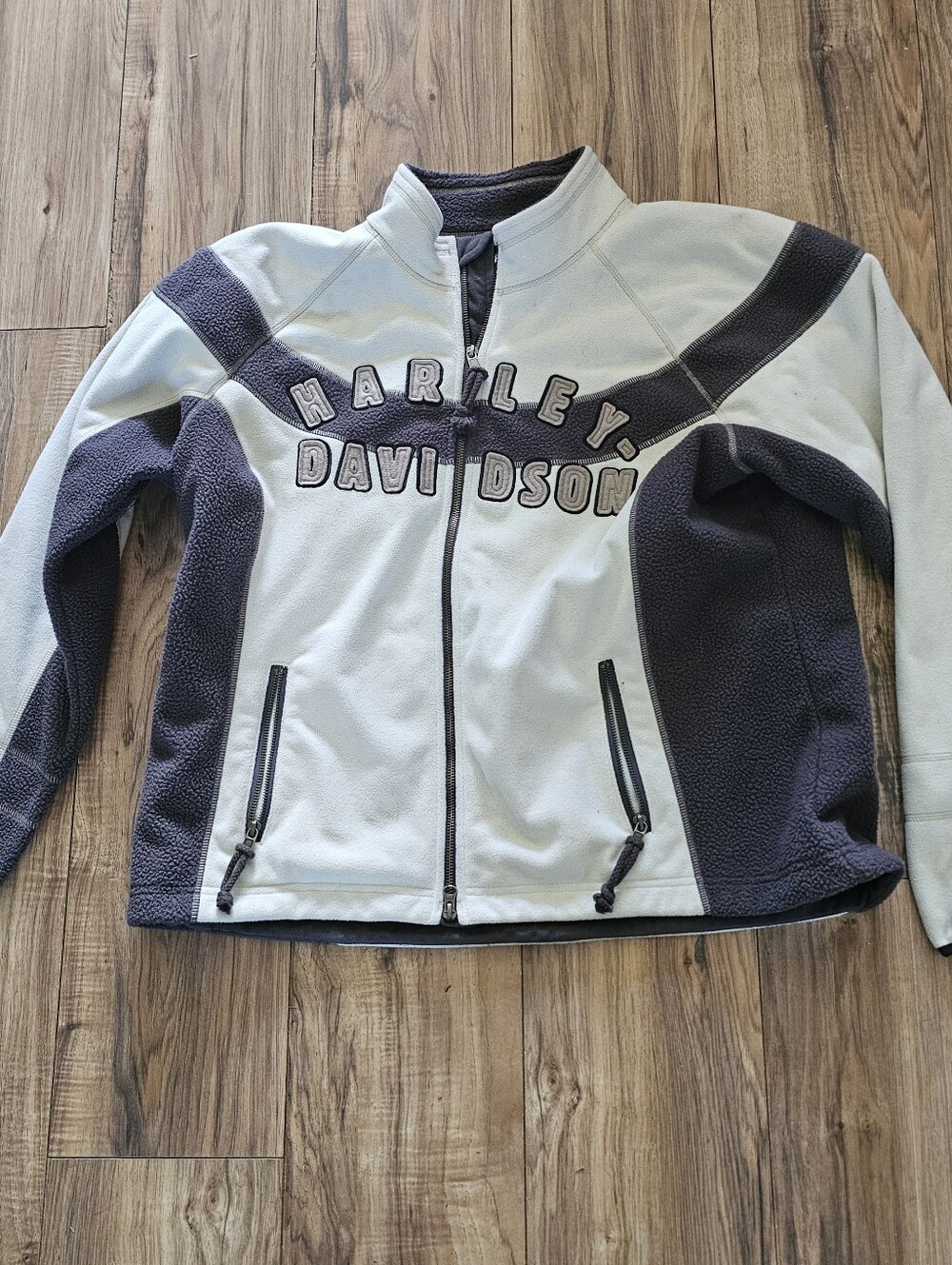 Harley-Davidson Light Gray and Charcoal Two-Tone Fleece Jacket